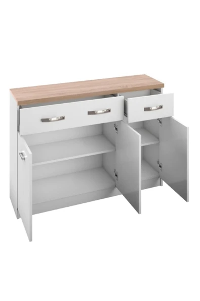Tdesigno Dune 3 Kapaklı-2 Çekmeceli Mutfak Alt Modül 120 cm Beyaz - Atlantikçam Tezgah Dahil-Çok Amaçlı Dolap - 2