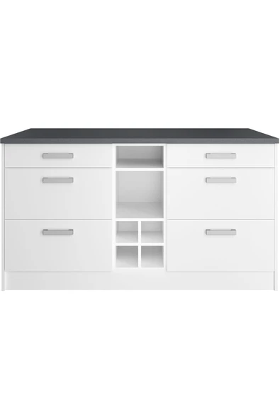 Tdesigno Okeanos Mutfak Alt Modül 6 Çekmeceli -150 Cm Beyaz-tezgah Dahil ürün görseli