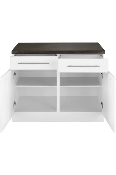 Tdesigno Vera Mutfak 2 Çekmeceli 2 Kapaklı Alt Modül -100 cm - Çok Amaçlı Dolap -Tezgah Dahil - 3