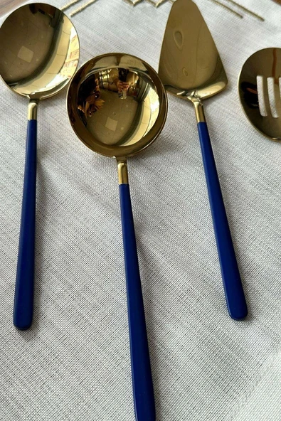 Dame Marie Gold-Blue 5 Parça Sos Kepçe Seti - 2
