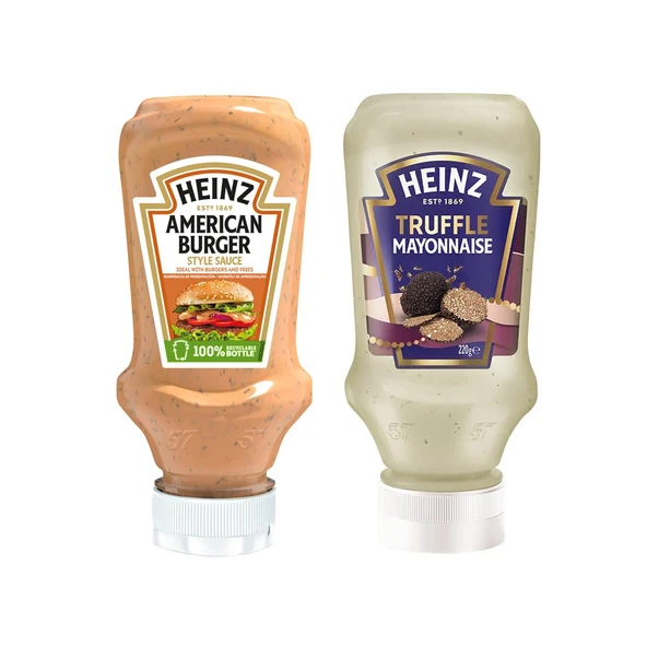 Heinz American Burger Sos 230 gr + Truffle Mayonez 220 gr 2 li Set - 1