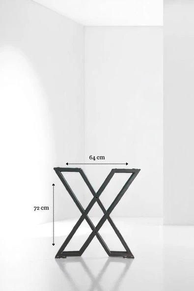 Miralay Metal X Masa Ayağı 2'li Takım - Gümüş - 2