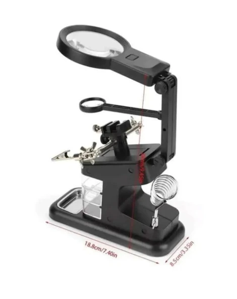 WellHise WH-803 Masa Üstü Lehim Yardımcı Standı ve Büyüteçli Lamba - 4