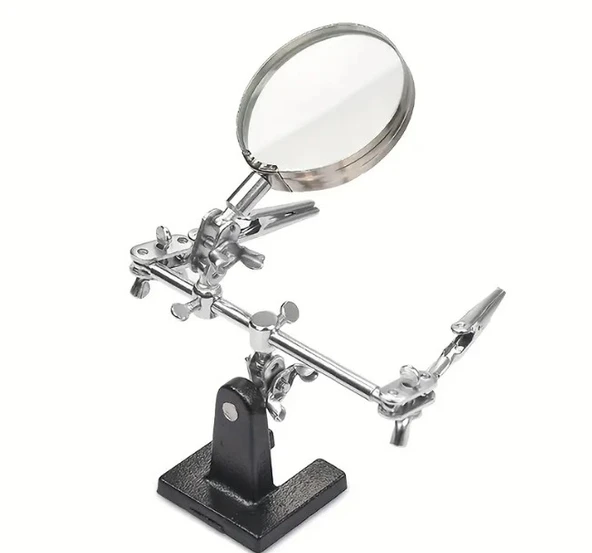 WellHise WH-805 Lehim Yardımcı Standı – Büyüteçli Üçüncü El Aparatı - 3