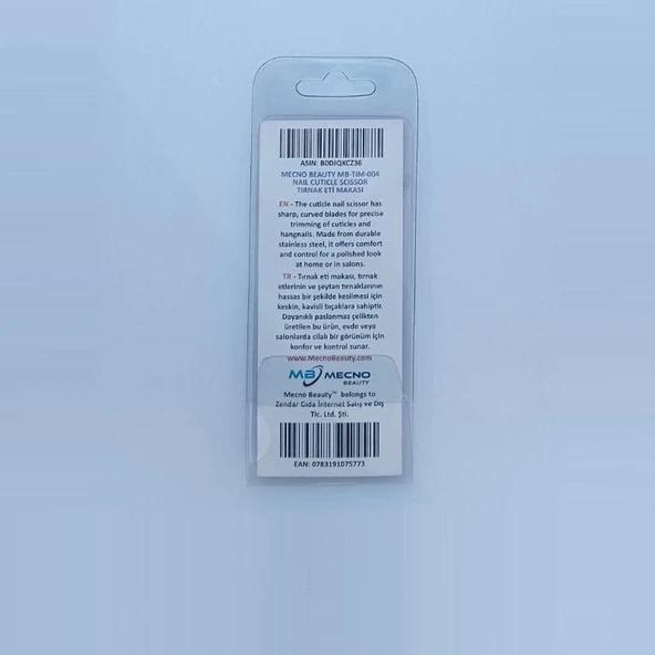 Mecno Beauty MB-TIM-004 Paslanmaz Çelik Profesyonel Tırnak Eti Makası- Metalik Gri - 7