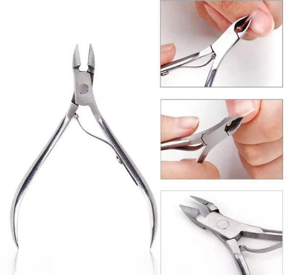 Mecno Beauty MB-TIM-002 Batık Tırnaklar İçin İdeal Paslanmaz Çelik Tırnak Eti Pensesi- Metalik Gri - 6