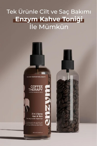 ENZYM COSMETICS Doğal Kahve Tonik Saç (dökülme Karşıtı, Onarıcı) Ve Cilt Bakımı (ton Eşitleme, Antioksidan) 200 Ml - Resim 5