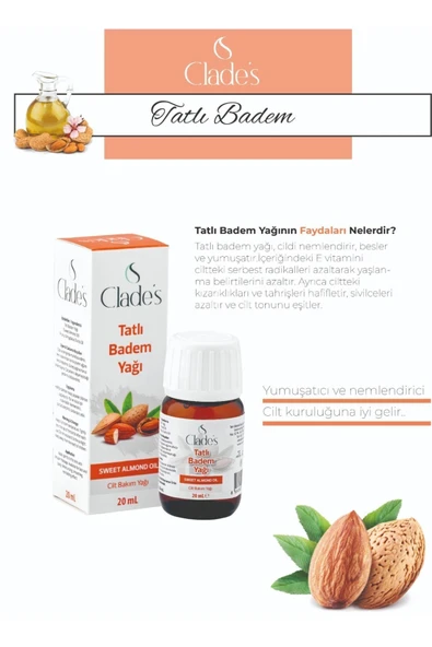 Clade's Tatlı Badem Yağı 20 ml - Resim 2