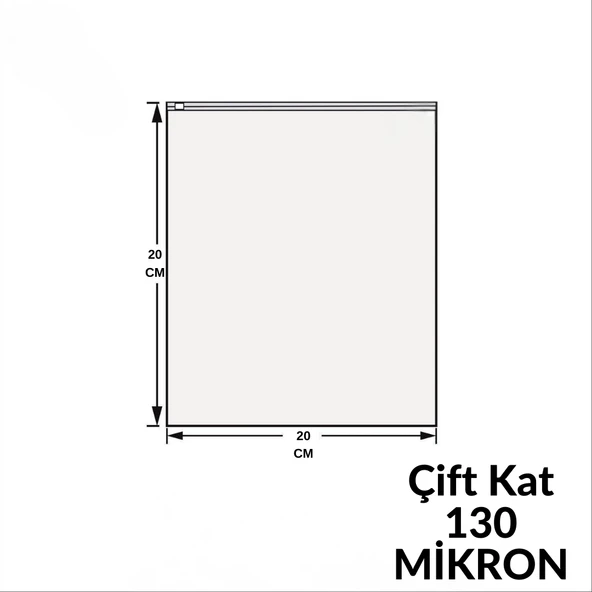 20 x 20 Cm Fermuarlı Buzlu Kargo Poşeti -130Mikron (100 Adet) Valiz Ve Dolap Içi Düzenleyici Buzlu Fermuarlı Poşet Torba - 2