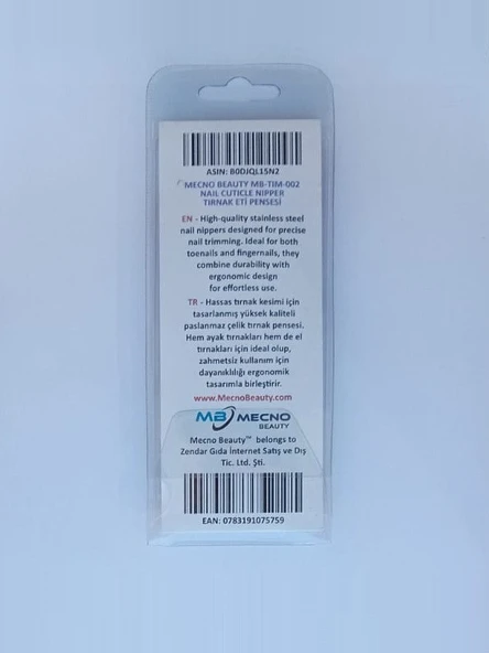 Mecno Beauty MB-TIM-002 Batık Tırnaklar İçin İdeal Paslanmaz Çelik Tırnak Eti Pensesi- Metalik Gri - 8