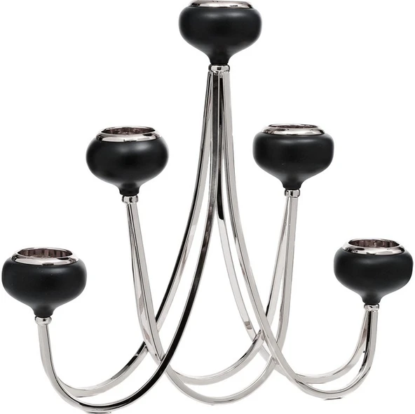 Pieuv 5'li Şamdan Silver 41X8X40 cm AK.JE0053