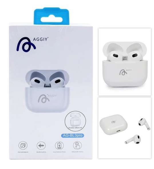 AGGIY AG-BL3PRO BEYAZ KABLOSUZ BLUETOOTH KULAKLIK ürün görseli