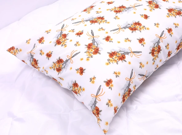 SARI ÇİÇEK DESENLİ KAPAKLI 2'Lİ 50x70 YASTIK KILIFI - Resim 5