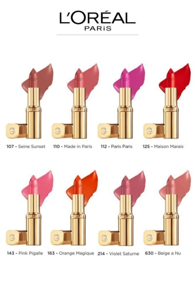 L'Oreal Paris Color Riche Saten Bitişli Ruj - 163 Orange Magique - Resim 6