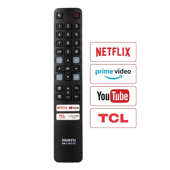 TCL RM-L1673 V2 Netflix - Prime Video - TCL Chanel - Youtube Tuşlu TCL Lcd Led TV Kumanda - 1