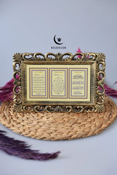 Kapı Üstü Üçlü Tablo Ayete'l Kürsi- Nazar Duası-Bereket Duası - 7