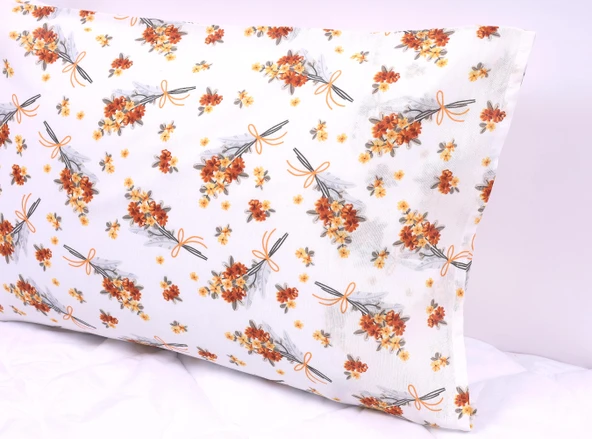 SARI ÇİÇEK DESENLİ KAPAKLI 2'Lİ 50x70 YASTIK KILIFI - Resim 3