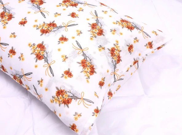 SARI ÇİÇEK DESENLİ KAPAKLI 2'Lİ 50x70 YASTIK KILIFI - Resim 6