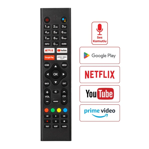 Sunny Netflix-Google Play-Youtube-Prime Video Tuşlu Ses Komutlu LCD-LED Tv Kumanda