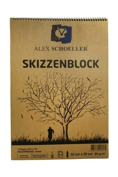 Alex Schoeller Kraft Spiralli Eskiz Blok 90gr 35X50 15 Yaprak ürün görseli 1