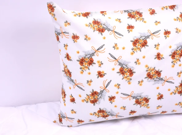 SARI ÇİÇEK DESENLİ KAPAKLI 2'Lİ 50x70 YASTIK KILIFI - Resim 2