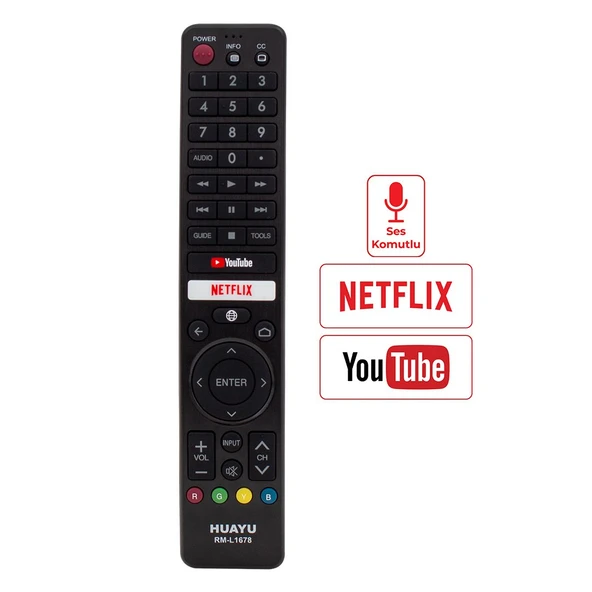 Sharp RM-L1678 Netflix  -Youtube Tuşlu Lcd Led Tv Kumanda - 1