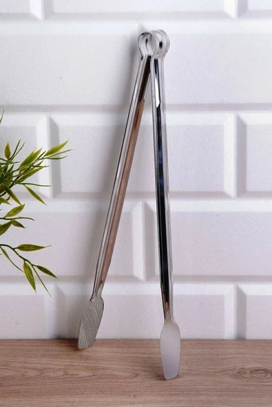 Kitchen Damys Paslanmaz Çelik Izgara Maşası 22 Cm Kızartma Ve Servis Maşası