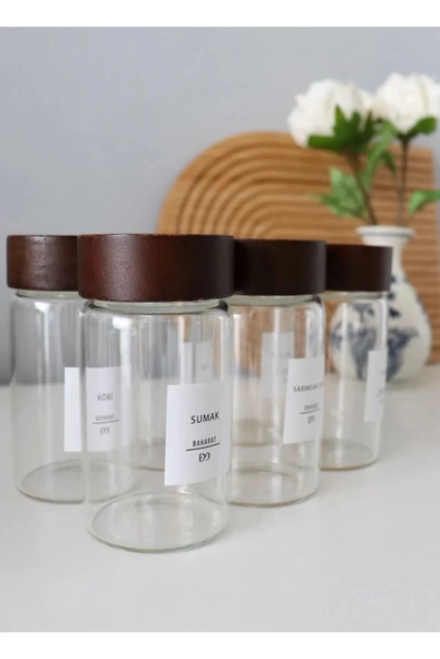 Online Kapında Luks6'lı Baharatlık Baharat Kavanozu Bambu Kapaklı Kavanoz Serpme Başlıklı Baharatlık - 2