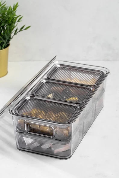 Online Kapında Lüks 7 Bölmeli Akrilik Kapaklı Kutulu Saklama Kabı Seti - Resim 5