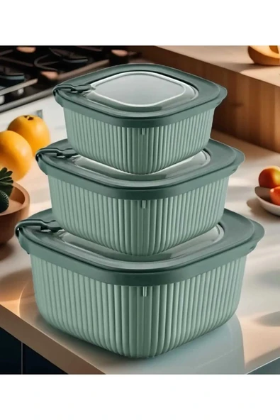 Online Kapında 3'LÜ MICRO LINE SAKLAMA KABI (600ML-1100ML-1800ML) ürün görseli 1