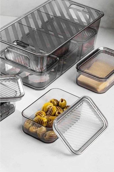 Online Kapında Lüks 7 Bölmeli Akrilik Kapaklı Kutulu Saklama Kabı Seti - Resim 4