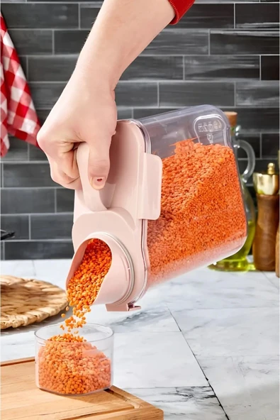 Online Kapında Çok Fonksiyonlu Ölçü Kapaklı Saklama Kabı - Deterjanlık - Bakliyat Saklama Kabı - Resim 4