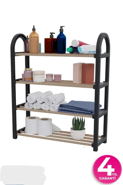 Online Kapında Lüks 4 Katlı Süper Kalite Siyah Saksılık ürün görseli 1