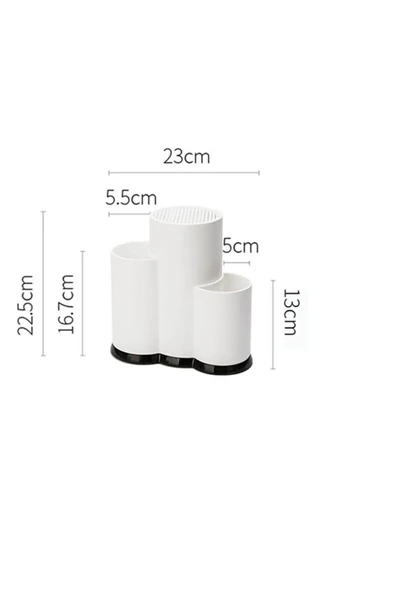 Online Kapında Beyaz Çok Amaçlı Dik Kaşıklık Çatal Kaşık Organizeri Düzenleyici - Resim 3