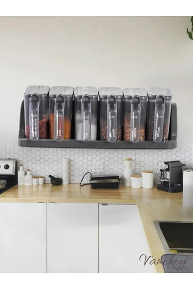 Online Kapında 6 Lı Standlı Kendinden Yapışkanlı Baharatlık - Resim 4