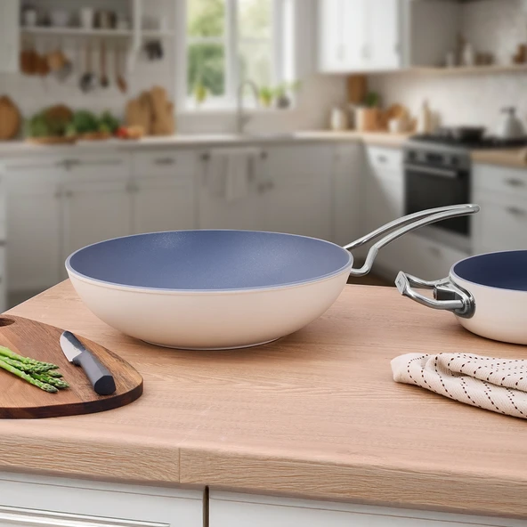 Aryıldız Colombus Crystal Metal Kulp Wok Tava - 28 Cm ürün görseli