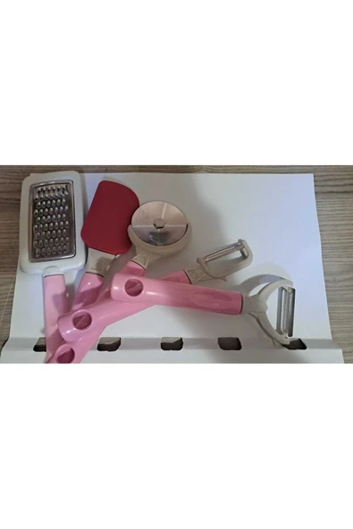 Online Kapında 5Lİ SET Rende,Silikon Spatula,Jüliyen Soyacak, Meyve Soyacak,Pizza Dilimleyici - Resim 8