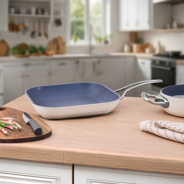 Aryıldız Colombus Crystal Metal Kulp Grill Tava - 28 Cm ürün görseli