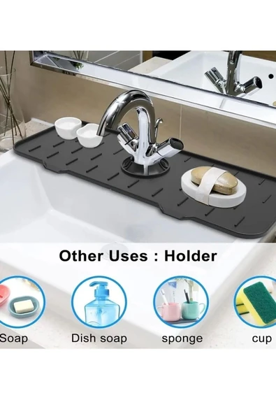 Eli-Ka Home Premium Kalite Evye Mutfak Lavabo Bataryası Musluk Altı Su Emici Matı Su Sızdırmaz Önleyici Mat - Resim 2