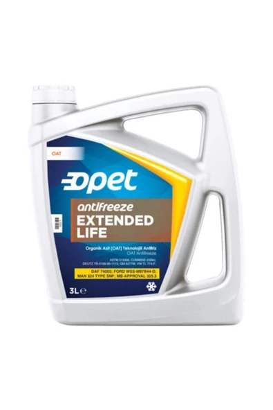Opet Extended Life Antifriz 3 Litre Kırmızı - 1