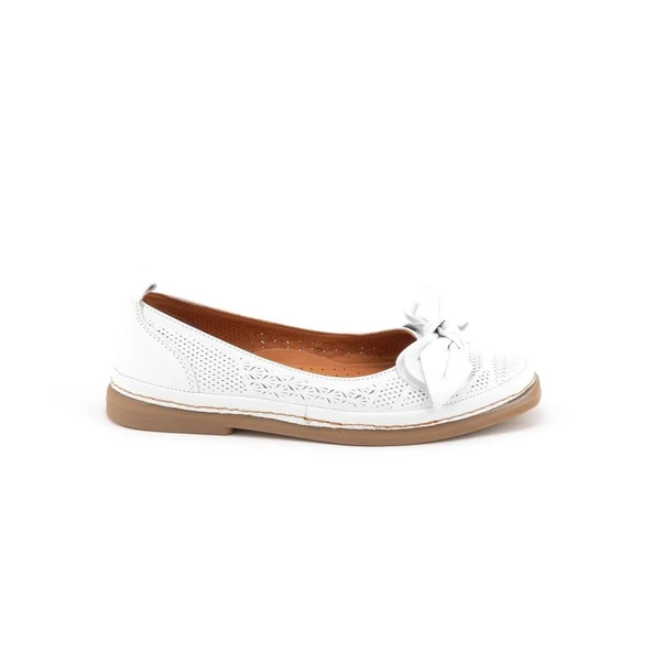 MAMMAMİA D25YA-300 FİYONK DETAYLI KADIN DERİ BABET ürün görseli 1