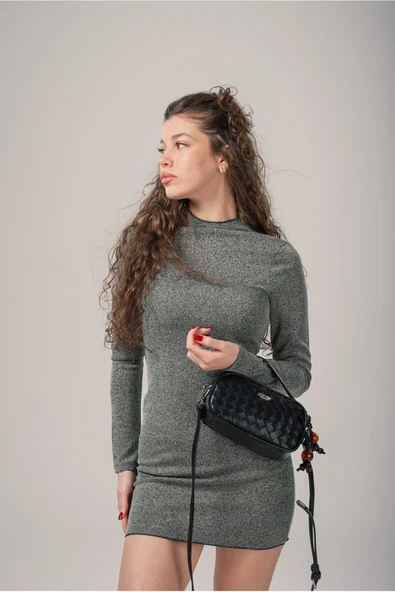 ÇÇS Siyah Kadın El ve Omuz Çantası 17830 - Resim 2