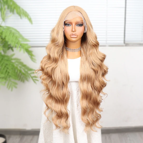 Açık Balköpüğü Ekstra Uzun Fiber Sentetik Dalgalı Tül Peruk - Resim 2