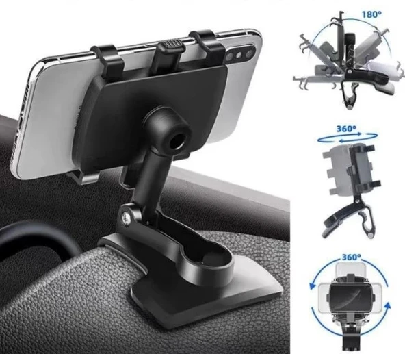 DİYARI FIRSAT Araba Gösterge Üstüne Takılan 360 Oynar Başlıklı Telefon Tutucu - 6