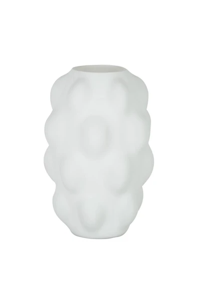Beyaz Kabarcık Cam Vazo 1 21,5*21,5*32 cm AK.JK0029 - 1