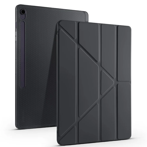 Galaxy Tab S10 FE Plus Kılıf Zore Tri Folding Kalem Bölmeli Standlı Kılıf - 6