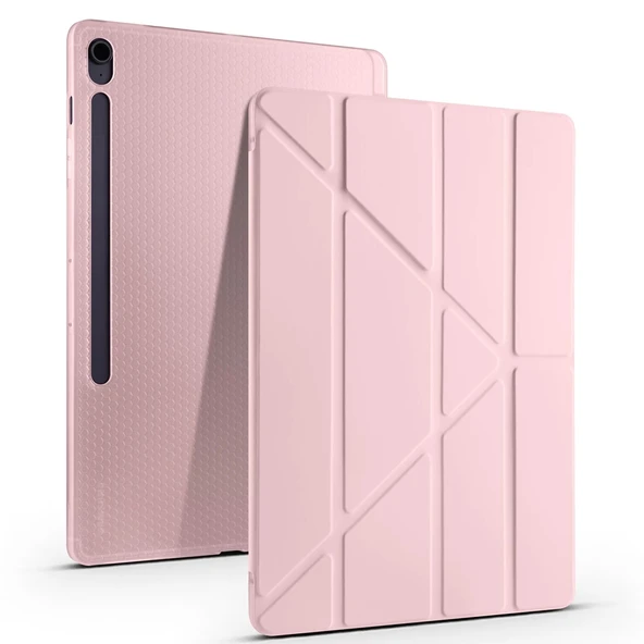 Galaxy Tab S10 FE Plus Kılıf Zore Tri Folding Kalem Bölmeli Standlı Kılıf - 7