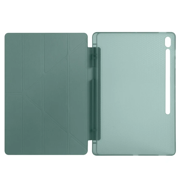 Galaxy Tab S10 FE Plus Kılıf Zore Tri Folding Kalem Bölmeli Standlı Kılıf - 10