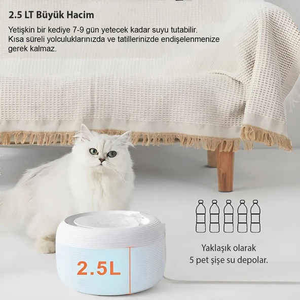Cattie Arıtmalı Su Pınarı Akıllı Model 2.5 Lt - Seramik Filtreli - 5