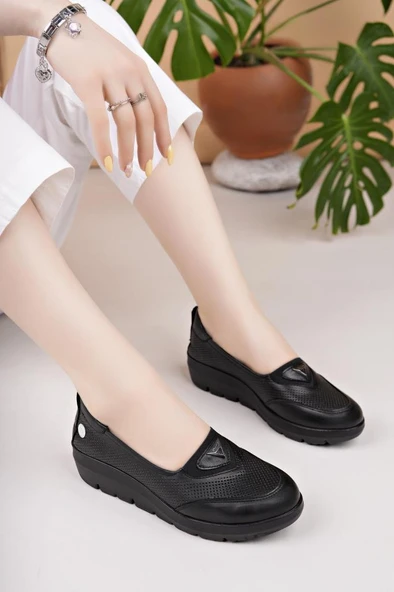 MAMMAMİA D25YA-7450 DOLGU TABAN GÜNLÜK KADIN DERİ AYAKKABI - Resim 8